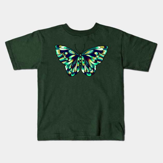 Pretty Blue Butterfly Kids T-Shirt by AlondraHanley